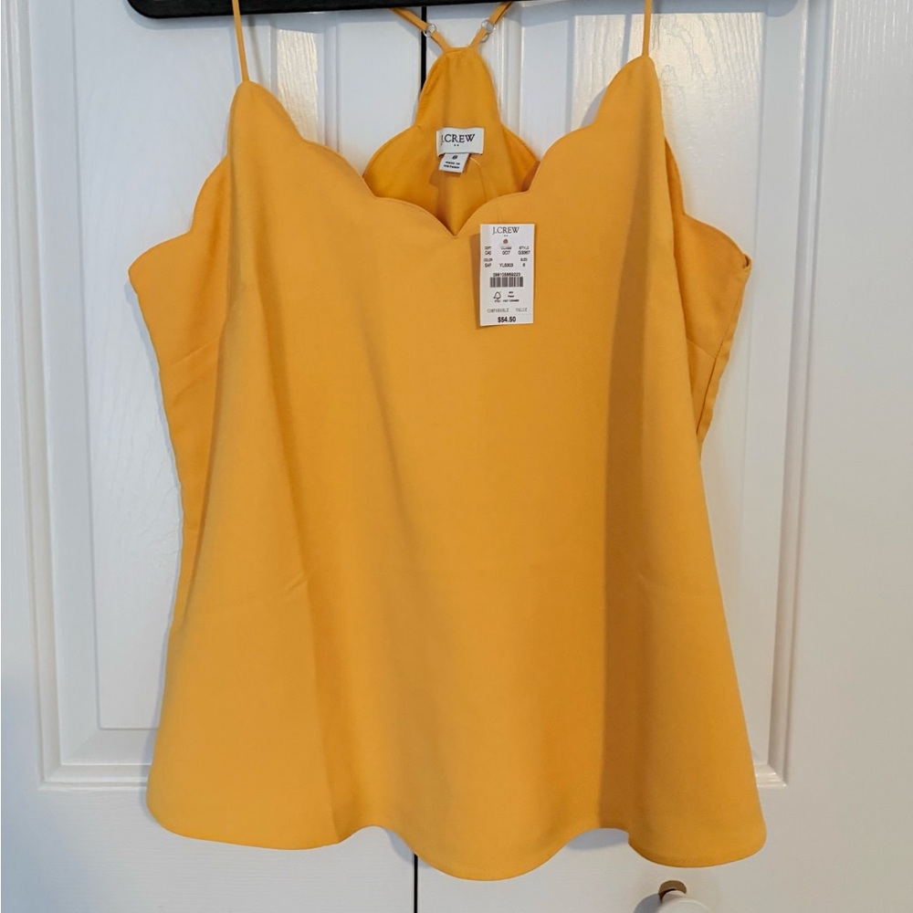 J. Crew Women's Yellow/ Gold Scalloped Cami (Size 8)